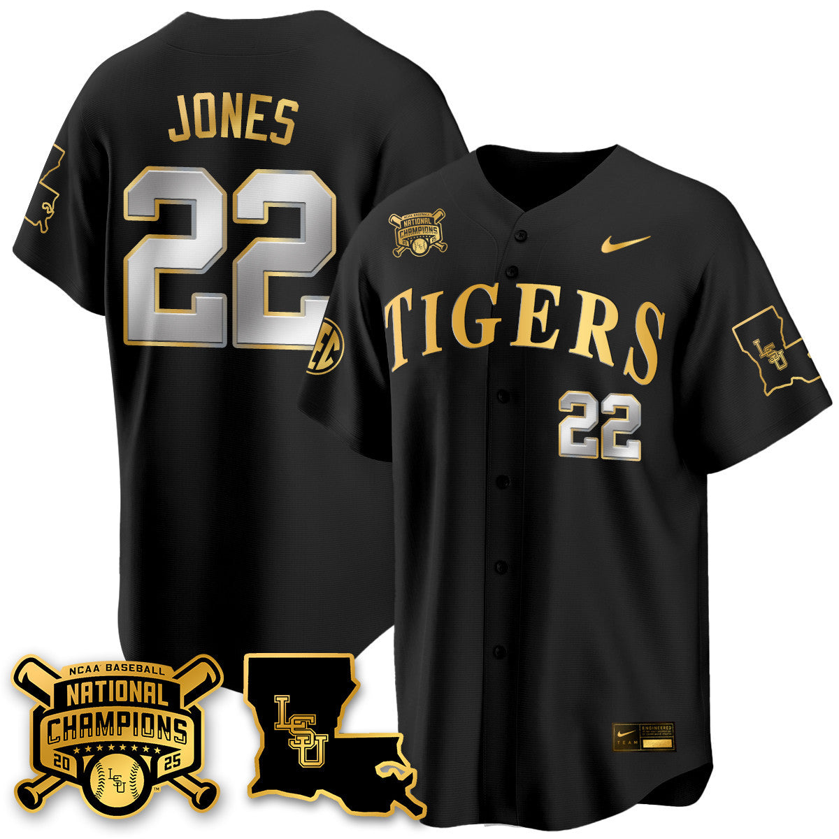 Women's LSU Tigers 2025 World Series Champions Limited Gold Jersey - All Stitched