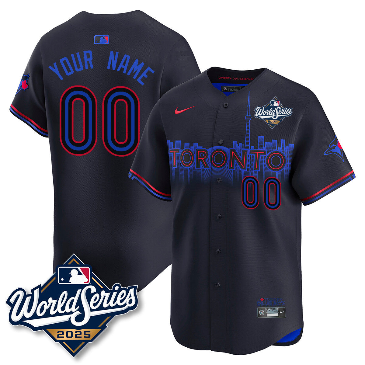 Custom Toronto Blue Jays 2025 World Series Jersey - All Stitched
